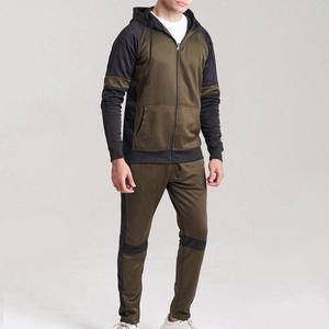 Ensemble de survêtement décontracté pour homme, vert olive, à capuche, 2 en 1, séchage rapide, léger, manches longues, sweat-shirt à cordon de serrage, pantalon de jogging - Product Image 5