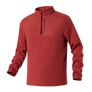 Autumn Winter Spring Men's Half <b>Zipper</b> Fleece <b>Jackets</b> Chest <b>Pockets</b> Stand Collar Outdoor Warm Hiking Fleece <b>Jackets</b> - Product Image 4