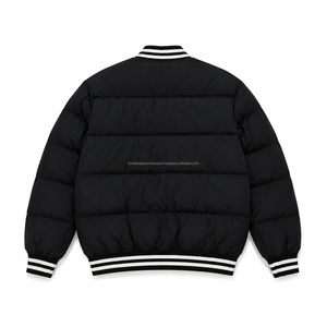 <b>Men</b> <b>White</b> Puffer <b>Jacket</b> Winter Casual Eco-Friendly Worsted Fabric Windproof Cotton Filling Zipper Closure Solid Color Hooded - Product Image 6