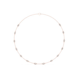 สร้อยคอทองคำ 14k ประดับมรกต/เพชรทรงมาร์คีส์ สำหรับสุภาพสตรี สวมใส่ได้ในที่ทำงาน |   เพชรที่เพิ่งเพาะเลี้ยง - Product Image 4