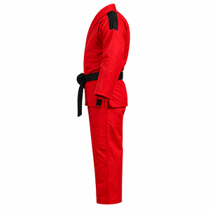 Kimonos de Jiu-Jitsu personnalisés rouges, Kimono BJJ noir en tissage perlé de 350 à 550 grammes, Vente en gros de Gis BJJ brésiliens 100% coton de la meilleure qualité - Product Image 4