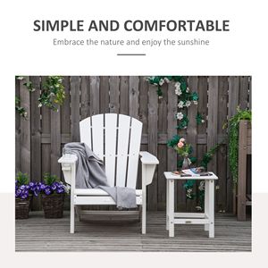 Silla Adirondack de Respaldo Alto con Asiento Ancho, Tumbona de Plástico HDPE para Exteriores, Tumbona Blanca con Portavasos - Product Image 4