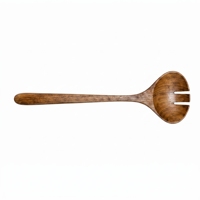 Cuchara para servir ensalada de madera de teca maciza de grado alimenticio, espátula ranurada, utensilio de cocina de madera hecho a mano, herramienta de cocina balinesa premium