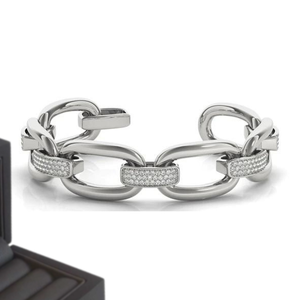 Bracelet gourmette en argent sterling et moissanite, design contemporain, unisexe, accessoire de mode raffiné, cadeau haut de gamme - Product Image 2