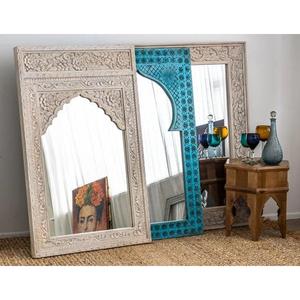 KSN Handcrafted Rectangular <b>Wall</b> <b>Mirror</b> Solid Hard Aluminium Indian <b>Vintage</b> Antiqued Design Decor Hand Carved Model - Product Image 2