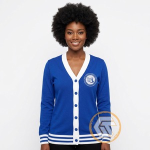 Customized Zeta Phi Beta <b>Acrylic</b> Embroidered Appliques Front Casual Winter Sorority High Quality Greek Breathable V-neck Covered - Product Image 2