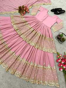 Nuevo Lehenga Choli de Georgette Sintético con Bordado Pesado de Lentejuelas de 5mm y Mangas, Estilo Fiesta con Gran Volumen - Product Image 4