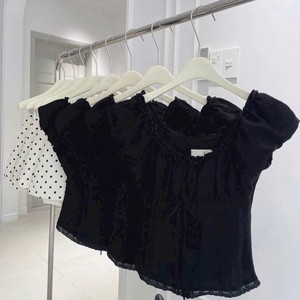 Conjunto de Blusa con Lazo y Volantes Negros y Falda de Puntos para Mujer, Venta al Por Mayor, Atuendo de Dos Piezas a la Moda - Product Image 4