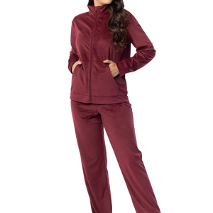 Custom Logo Winter Hooded Cotton Unisex 2-Piece Women's Sweatsuit Sport Jogger Set Velvet <b>Velour</b> <b>Track</b> Suit - Product Image 6