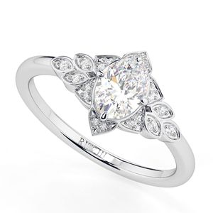 Oval Cut Lab Grown Diamond Cute <b>Unique</b> <b>Engagement</b> <b>Ring</b> for Women by RITZIN - Product Image 3