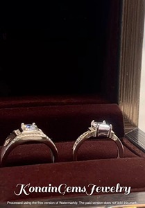 Sterling Silver <b>Couple</b> <b>Ring</b> Set | CZ Diamond Promise <b>Rings</b> - Product Image 4
