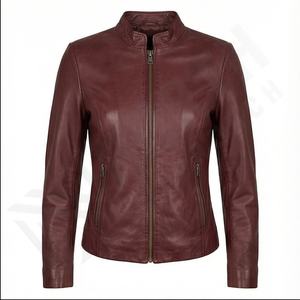 Low MOQ <b>Women</b> Leather Jacket Knitted Canvas Customizable Factory Direct Sale High Quality Breathable - Product Image 2