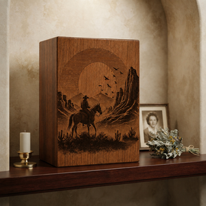 Personalized Wooden <b>Memorial</b> Urn Engraved Cremation <b>Keepsake</b> <b>Box</b> Natural Wood Finish Custom Pet Human Tribute - Product Image 4
