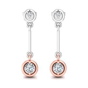 Aries Jewel Minimalist Design Round Cut Lab Grown Diamond 14K Solid Gold Earring <b>Tops</b> for Gift Party & Anniversary - Product Image 5