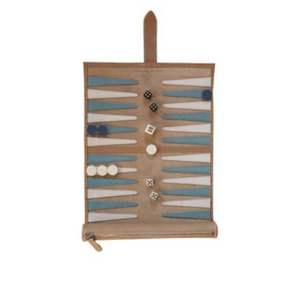 Portable and Lightweight Travel Size 3 in 1 Roll-up PU Leather <b>Backgammon</b> Game <b>Set</b> and Chess Board Game - Product Image 2