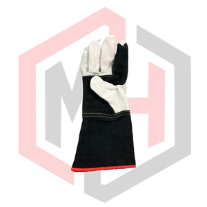 Guantes de Soldadura MIG/TIG de Cuero Vacuno Dividido, Resistentes, Duraderos, 11 oz, Resistentes a Desgarros, Anti-Corte, Anti-Calor, para Bomberos - Product Image 2