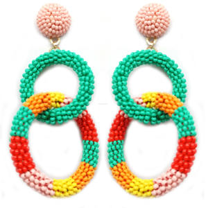 2024 nuevos pendientes de gota hechos a mano de alta calidad ecológicos de talla única cuentas de semillas religiosas ortodoxas de Color personalizado para mujer - Product Image 1