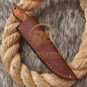 OEM DIY Damascus Steel Fixed Blade Hunting/Skinning <b>Knife</b> Straight Edge <b>Bone</b> <b>Handle</b> | Outdoor Camping <b>Knife</b> Leather Belt Sheath - Product Image 2