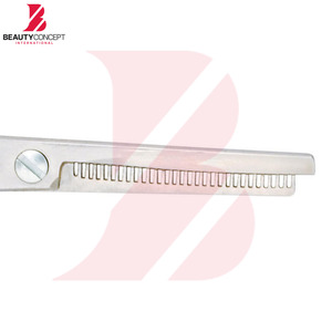 Ciseaux à effiler professionnels bleu ciel à manche rond, outils de coiffure en acier inoxydable à 28 dents pour salon de coiffure - Product Image 6