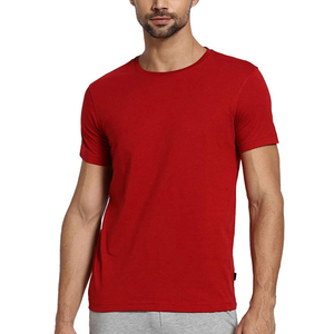 T-shirts en coton personnalisés de haute qualité pour hommes, nouveau design ODM/OEM, couleur rouge, col rond, style décontracté, tissu tricoté, séchage rapide - Product Image 1