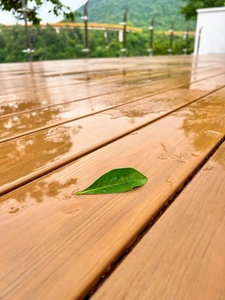 Planches de terrasse en WPC écologiques modernes, rectangulaires, à double verrouillage, grain de bois brossé, revêtement de sol extérieur imperméable - Product Image 3