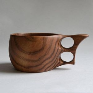 Wooden <b>Tea</b> Cup With Saucer Minimalist Design Handle Natural Finish Round Shape Rustic Drinkware Set - Product Image 6