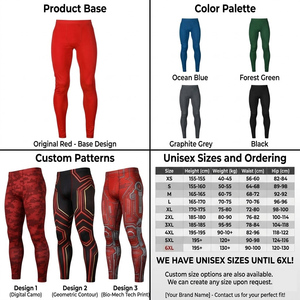 Custom Unisex <b>Red</b> Athletic Compression Tights | Cosh Sports High-Elastic <b>Gym</b> Pants & Running <b>Leggings</b> Supplier - Product Image 2