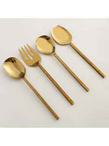 Ensemble de Cuillères à Salade Classiques en Acier Inoxydable Plaqué Argent, Écologiques, Nouveau Design, Lavables au Lave-Vaisselle, pour la Cuisine - Product Image 2