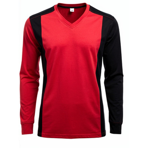 Camiseta de Manga Larga para Hombre, Cuello en V, Corte Regular, Ligera, Ajustada, 100% Algodón - Product Image 6