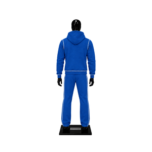 Conjunto Deportivo Personalizado Azul Rey para Hombre, Sudadera con Capucha y Cremallera Completa, Pantalones Jogger, Ropa Deportiva Casual de Dos Piezas - Product Image 2