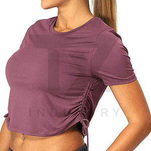 Custom Logo Formal Women's <b>Crop</b> <b>Tops</b> Spandex/Polyester Summer Quick Dry & Breathable - Product Image 6