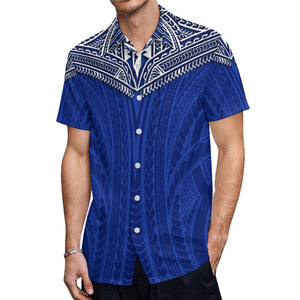 Camisas de Satén con Estampado Hawaiano Personalizables de Alta Calidad para Hombre - Diseño Polinesio, Cuello Redondo, Manga Corta, Verano - Product Image 4
