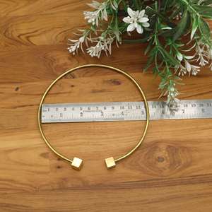 Minimalist Gold Cube Choker <b>Necklace</b> for Women – Geometric Open Collar <b>Statement</b> Jewelry - Product Image 2