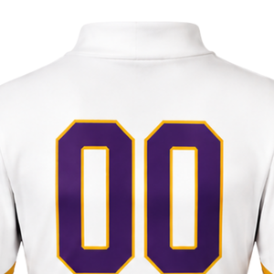 Maillot de cheerleading sublimé violet et or à manches longues – Tenue de sport athlétique pour entraînement, performance, compétition et match - Product Image 4
