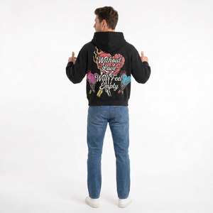 Sudadera con Capucha Negra Extra Grande Personalizada, Unisex, de Felpa Francesa, con Logotipo Impreso por Transferencia Térmica en la Parte Delantera, Ropa Casual de Otoño - Product Image 5