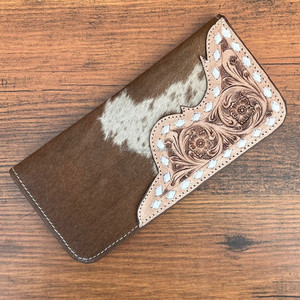 Carteras largas multitarjeta de negocios de cuero mecanizado a mano de gran capacidad para hombres, carteras plegables de piel de vaca de estilo Vintage - Product Image 3