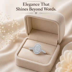Bague de fiançailles avec cluster de diamants ronds naturels de 1,00 carat |   Bijoux fins pour femme en or blanc sertis de pierres, pour anniversaire de mariage - Product Image 3