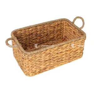 Cesta de almacenamiento de jacinto de agua, macetero tejido o cesta de almacenamiento al por mayor de artesanía de Vietnam - Product Image 2