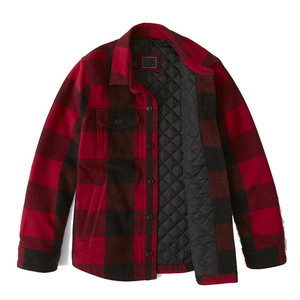 Chemise-veste réversible à carreaux pour homme, rouge et noir, col rabattu, style décontracté, manteau d'hiver - Product Image 1