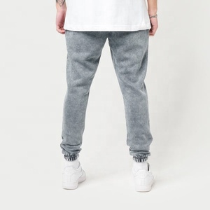 Venta al por mayor de pantalones de chándal de lavado ácido para hombres con logotipo personalizado cintura media 100% pantalones de chándal de algodón ropa de trabajo telas de punto - Product Image 4