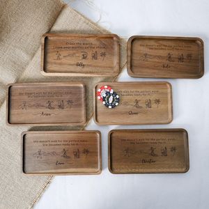 Juego de Vajilla Estilo Americano Hecho a Mano 100% Ecológico UO, Elegante Bandeja de Servir de Madera de Mango con Acabado Antiguo, INDIA - Product Image 2