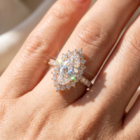 Bague de luxe en diamant de laboratoire taille marquise VVS, or rose 18 carats, diamant créé en laboratoire IGI, bijoux fins pour femme, vente chaude