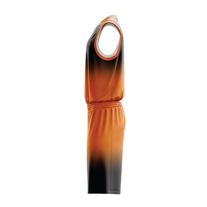 Conjunto de Uniforme de Baloncesto Personalizado con Degradado Naranja y Negro, Sin Mangas, Cuello en V, Sublimado, de Secado Rápido, Uniforme Deportivo Unisex para Equipo - Product Image 5