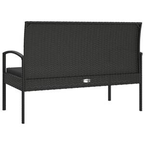 Petit banc de jardin en rotin PE noir avec structure en acier thermolaqué et assise en mousse - Product Image 5