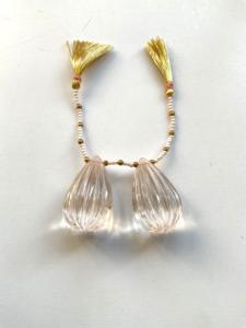 Morganita natural, 2 piezas de gemas talladas en forma de gota para la elaboración de joyería fina. - Product Image 3