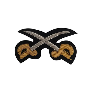 Handmade Embroidered Custom Made Bullion Wire Royal <b>Crown</b> Patches 3D Embroidery Golden &<b>Silver</b> Fashion Badges For Uniform - Product Image 6