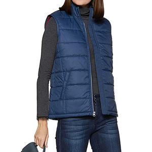 Gilet d'hiver personnalisable pour femme, chaud, à capuche, sans manches, court, imperméable, style décontracté, matelassé - Product Image 2