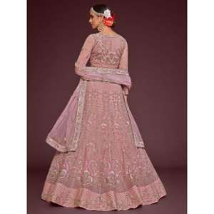Ropa de boda de red suave bordada en rosa perla atractiva Lehenga Choli - Product Image 2