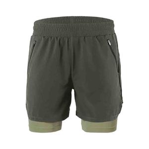 Shorts Bermuda 2-en-1 pour Homme, Séchage Rapide, Respirant, Polyester/Coton, Taille Mi-Haute, Fermeture à Cordon, Motif Uni, Athlétique, Gym - Product Image 4