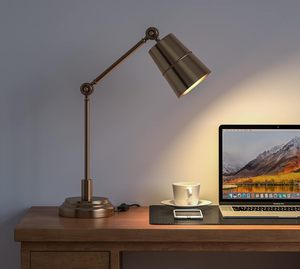 Elegant Antique Brass LED Table <b>Lamp</b> Adjustable Neck Study Reading Light for Desk Office Pack of 1 at Wholesale Price - Product Image 4